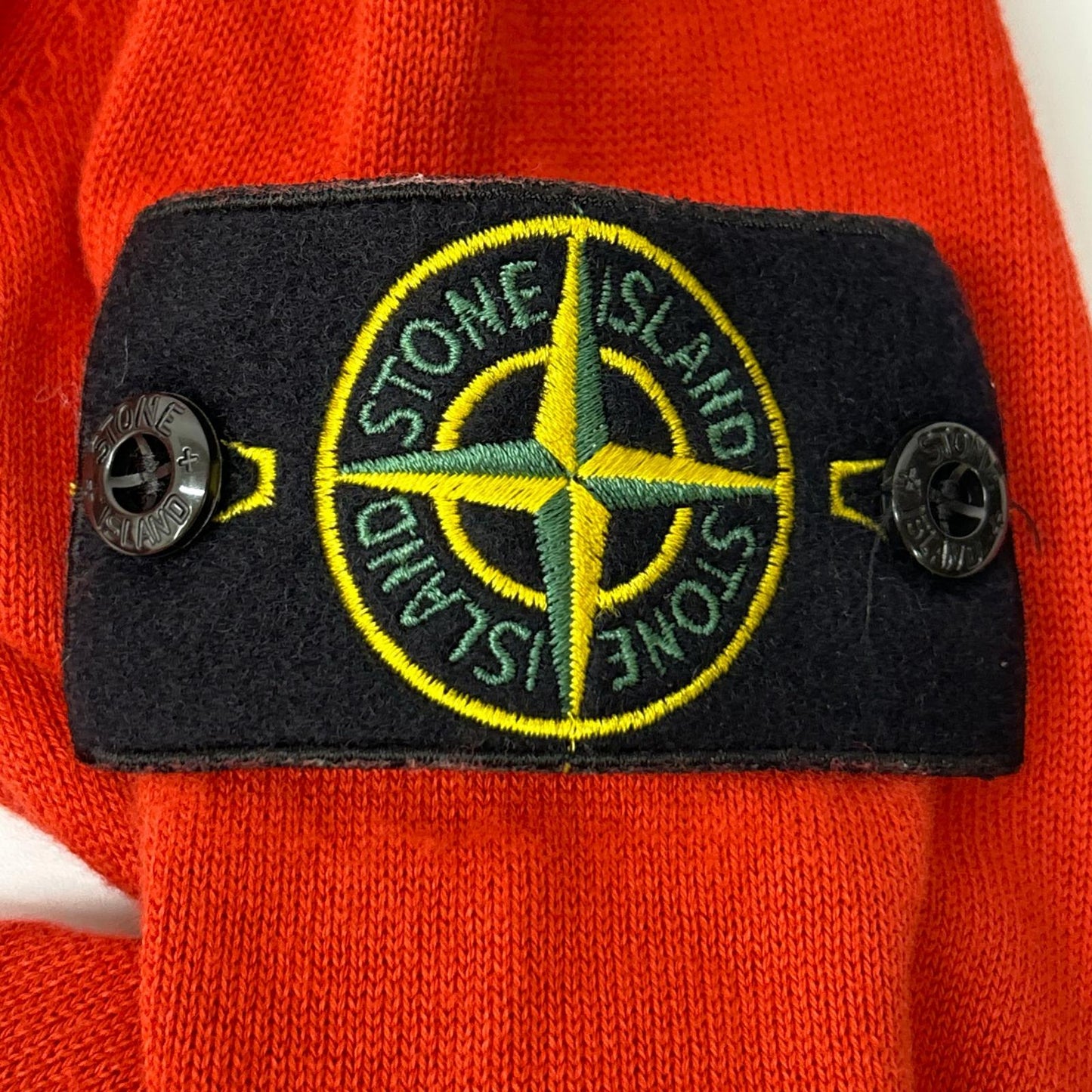 STONE ISLAND Orange Organic Cotton Knit Sweater Size M