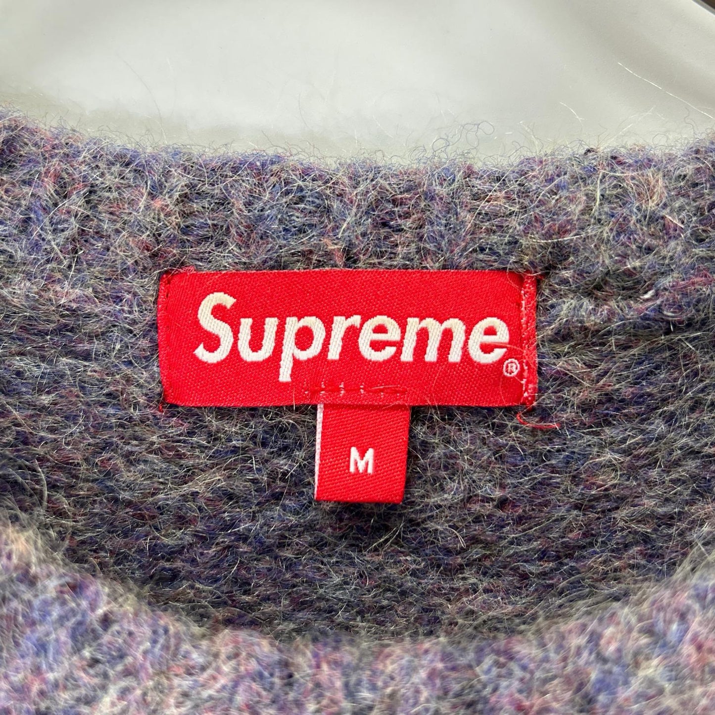 Supreme Purple Nylon Mohair Knit Sweater Size M