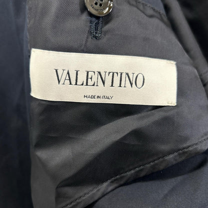 VALENTINO 19AW SV3CHA705AJ V-Logo Cotton Coat Navy Size 46