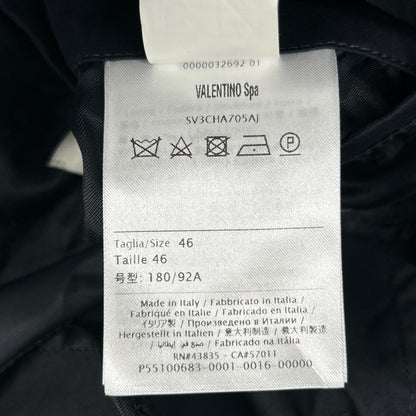 VALENTINO 19AW SV3CHA705AJ V-Logo Cotton Coat Navy Size 46