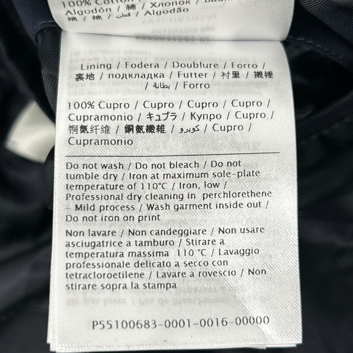 VALENTINO 19AW SV3CHA705AJ V-Logo Cotton Coat Navy Size 46