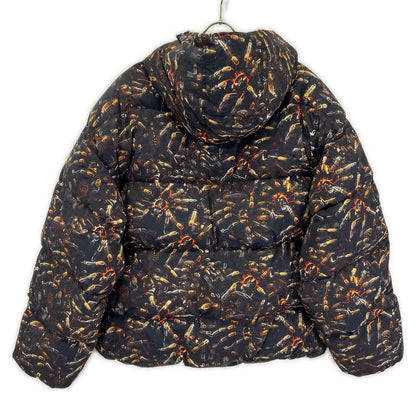 DIESEL A18760 Printed Hooded Padded Jacket Black Size 52