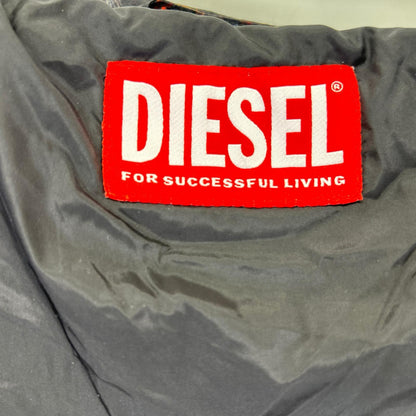 DIESEL A18760 Printed Hooded Padded Jacket Black Size 52