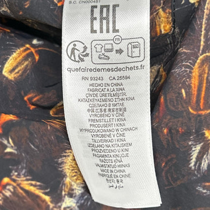 DIESEL A18760 Printed Hooded Padded Jacket Black Size 52