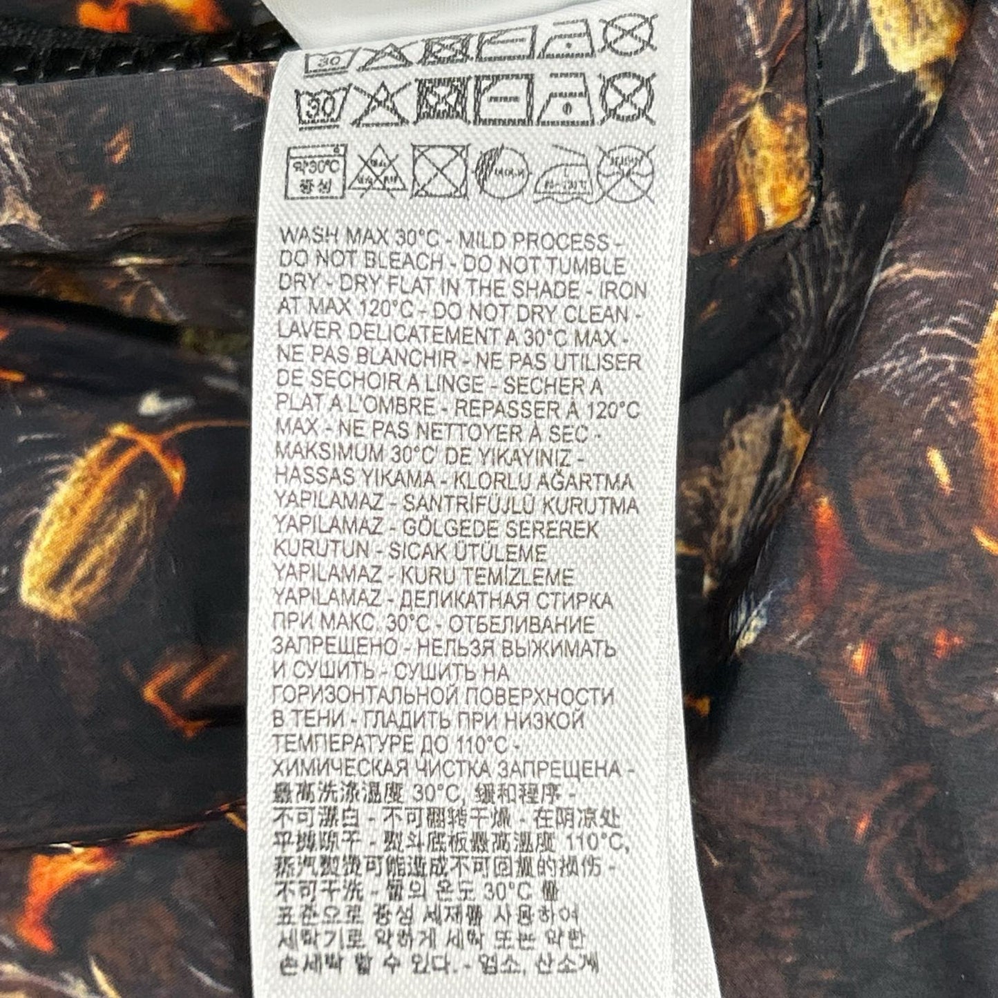 DIESEL A18760 Printed Hooded Padded Jacket Black Size 52