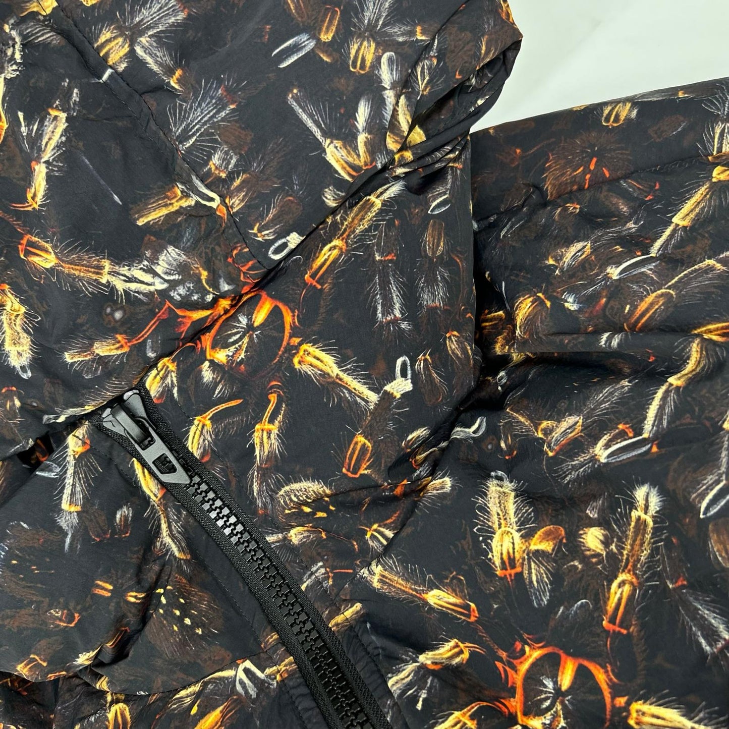 DIESEL A18760 Printed Hooded Padded Jacket Black Size 52