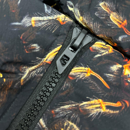 DIESEL A18760 Printed Hooded Padded Jacket Black Size 52