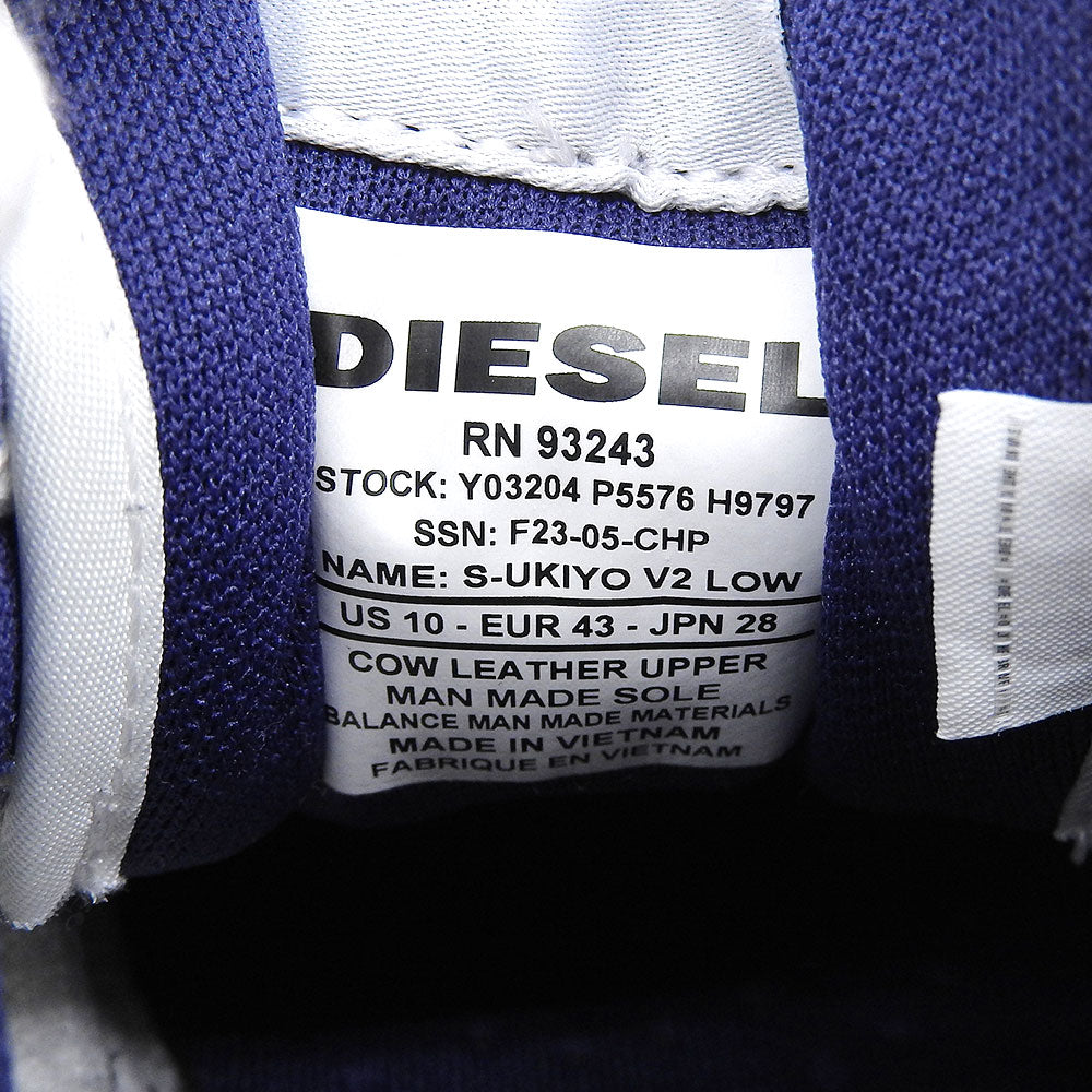 DIESEL S-UKIYO V2 LOW Sneakers White/Blue Size 10(US)