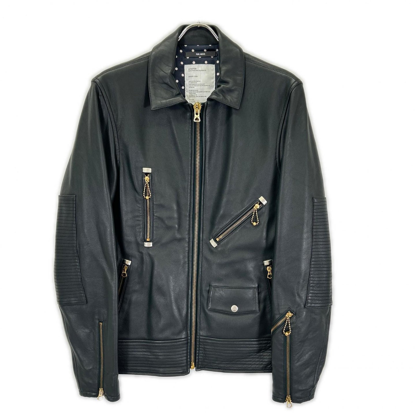 W)TAPS 092NWDT-JKM01 Sheepskin Leather Jacket Green