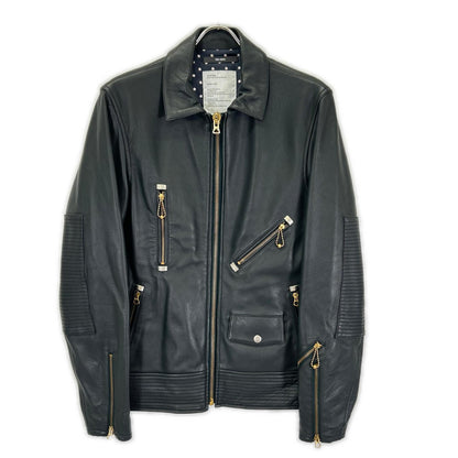 W)TAPS 092NWDT-JKM01 Sheepskin Leather Jacket Green