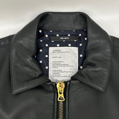 W)TAPS 092NWDT-JKM01 Sheepskin Leather Jacket Green