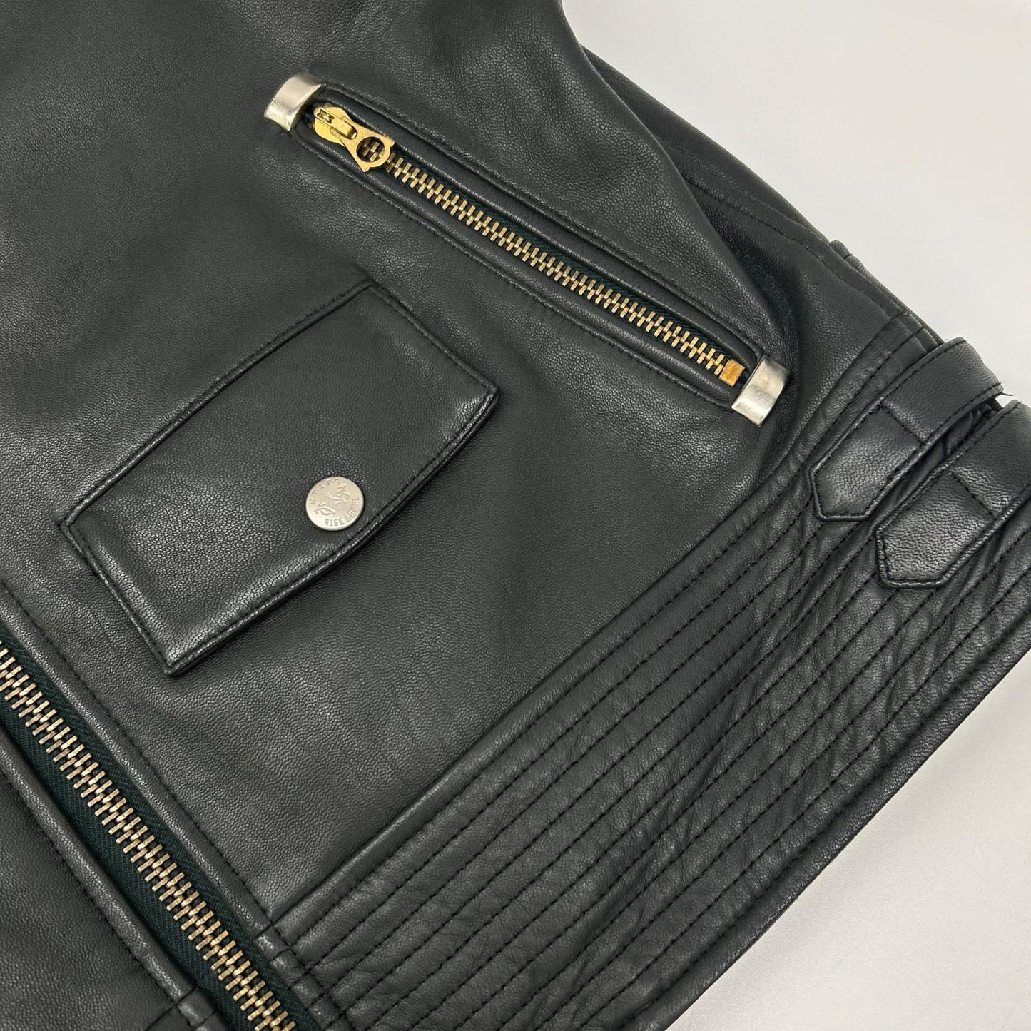 W)TAPS 092NWDT-JKM01 Sheepskin Leather Jacket Green
