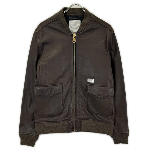 W)TAPS 092NWDT-JKM03 Lamb Leather A-2 Jacket Brown
