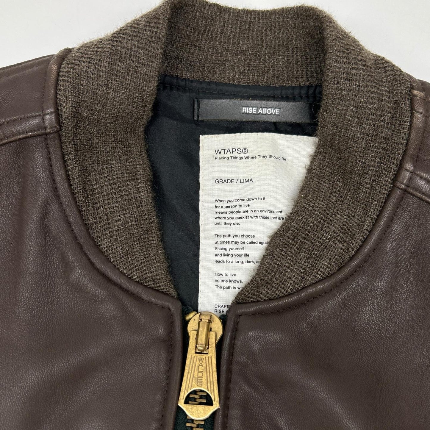 W)TAPS 092NWDT-JKM03 Lamb Leather A-2 Jacket Brown