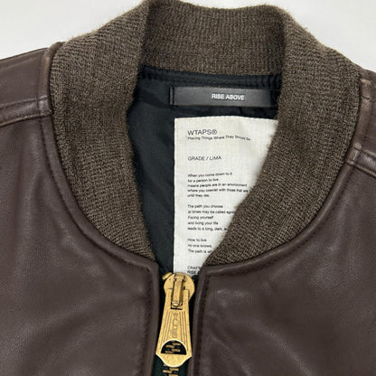 W)TAPS 092NWDT-JKM03 Lamb Leather A-2 Jacket Brown
