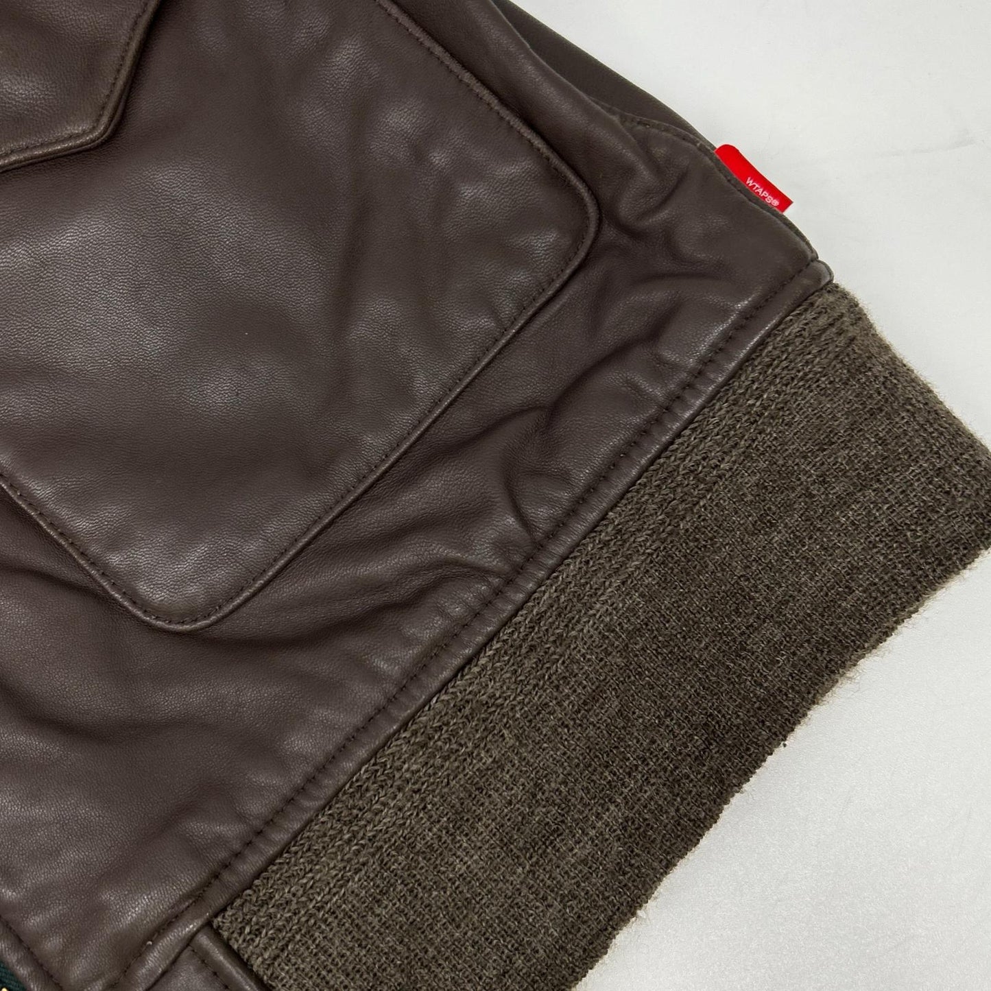 W)TAPS 092NWDT-JKM03 Lamb Leather A-2 Jacket Brown