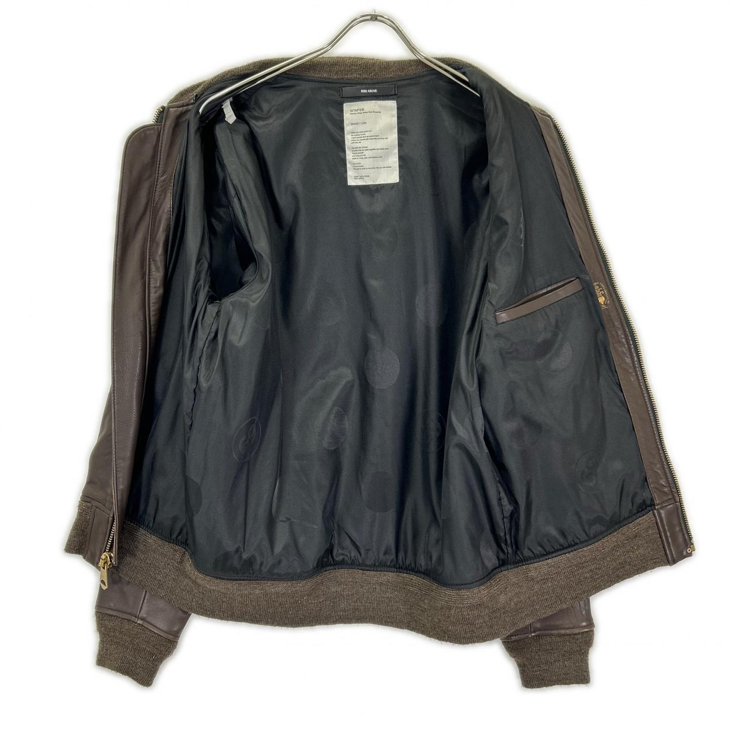 W)TAPS 092NWDT-JKM03 Lamb Leather A-2 Jacket Brown