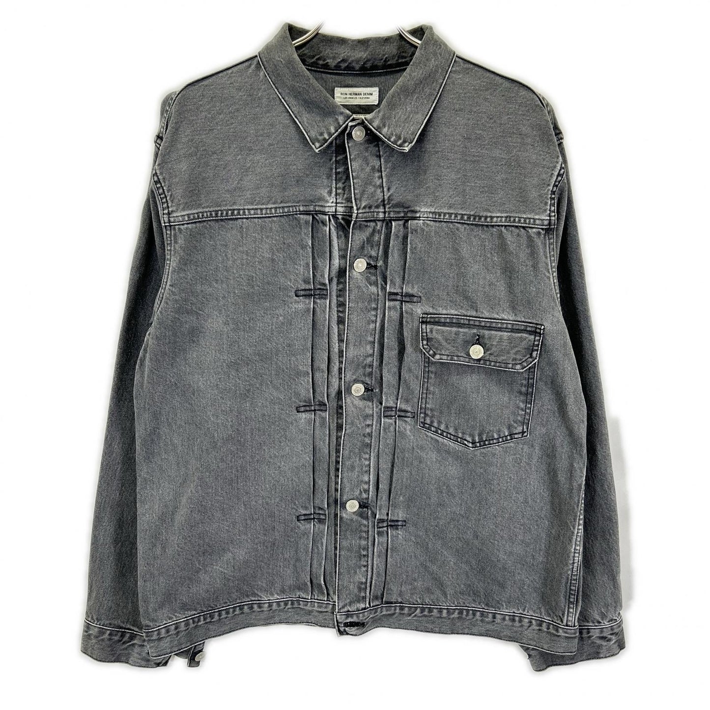 Ron Herman 25SS Faded Black Denim Jacket Size XL
