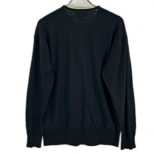 NIGEL CABOURN 50s Pigment Henley Long Shirt Black Size 48