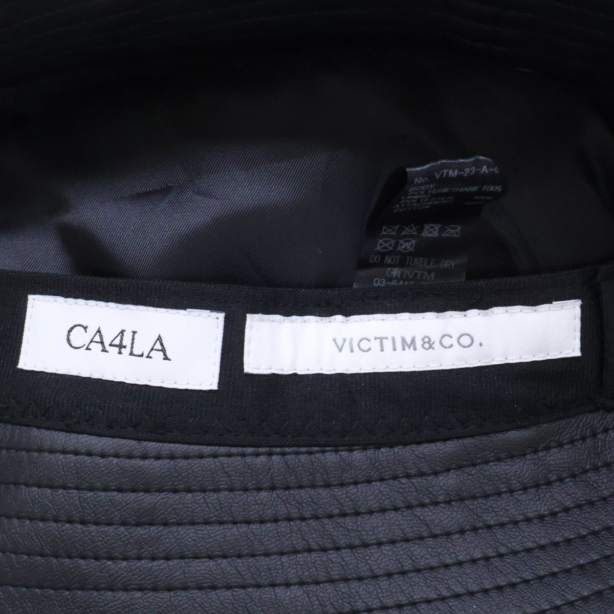 CA4LA x VICTIM Synthetic Leather Hat Black Size ONE SIZE