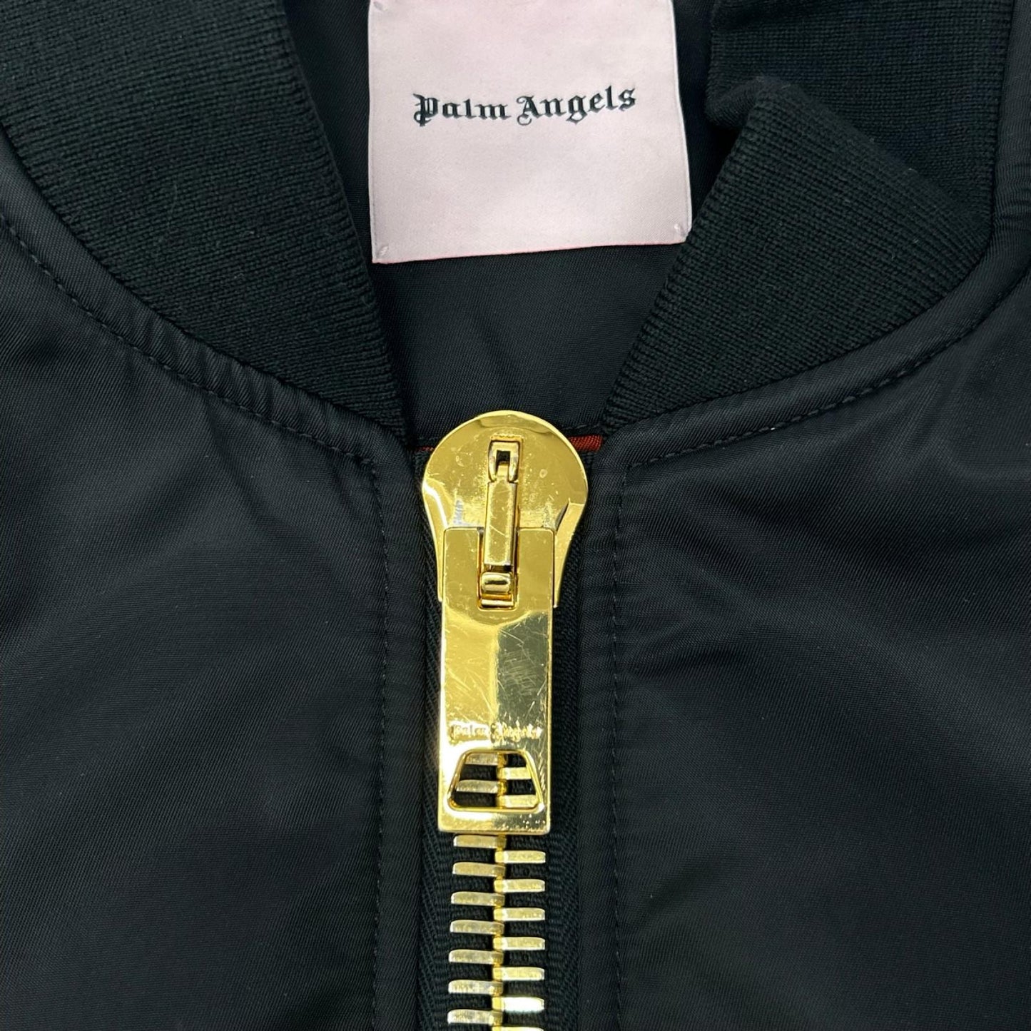 Palm Angels Rayon MA-1 Bomber Jacket Black Size S