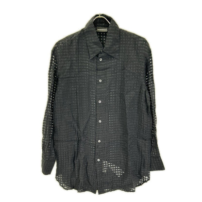 EMPORIOARMANI Viscose Gingham Check Shirt Black Size XS