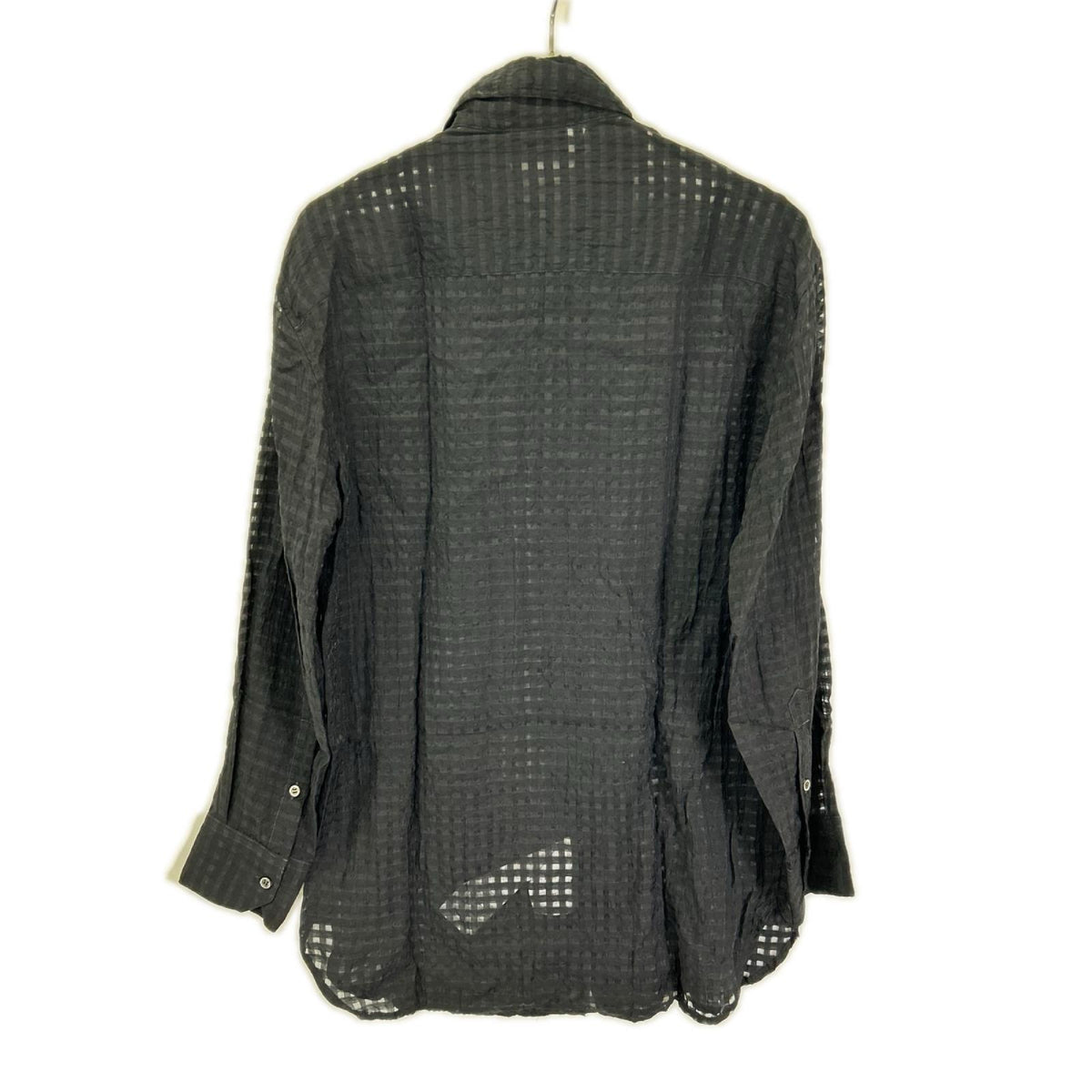 EMPORIOARMANI Viscose Gingham Check Shirt Black Size XS