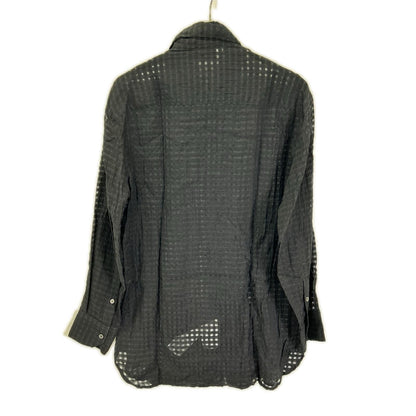 EMPORIOARMANI Viscose Gingham Check Shirt Black Size XS