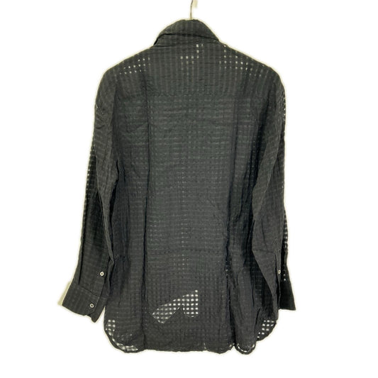 EMPORIOARMANI Viscose Gingham Check Shirt Black Size XS