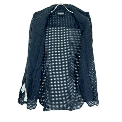 EMPORIOARMANI Viscose Gingham Check Shirt Black Size XS