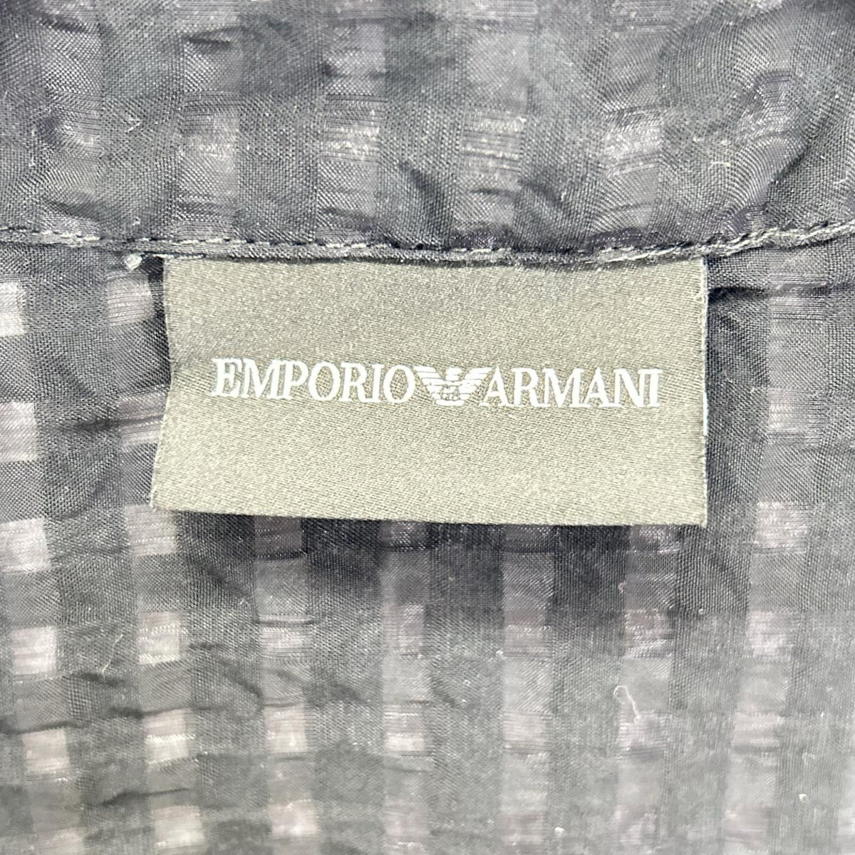 EMPORIOARMANI Viscose Gingham Check Shirt Black Size XS