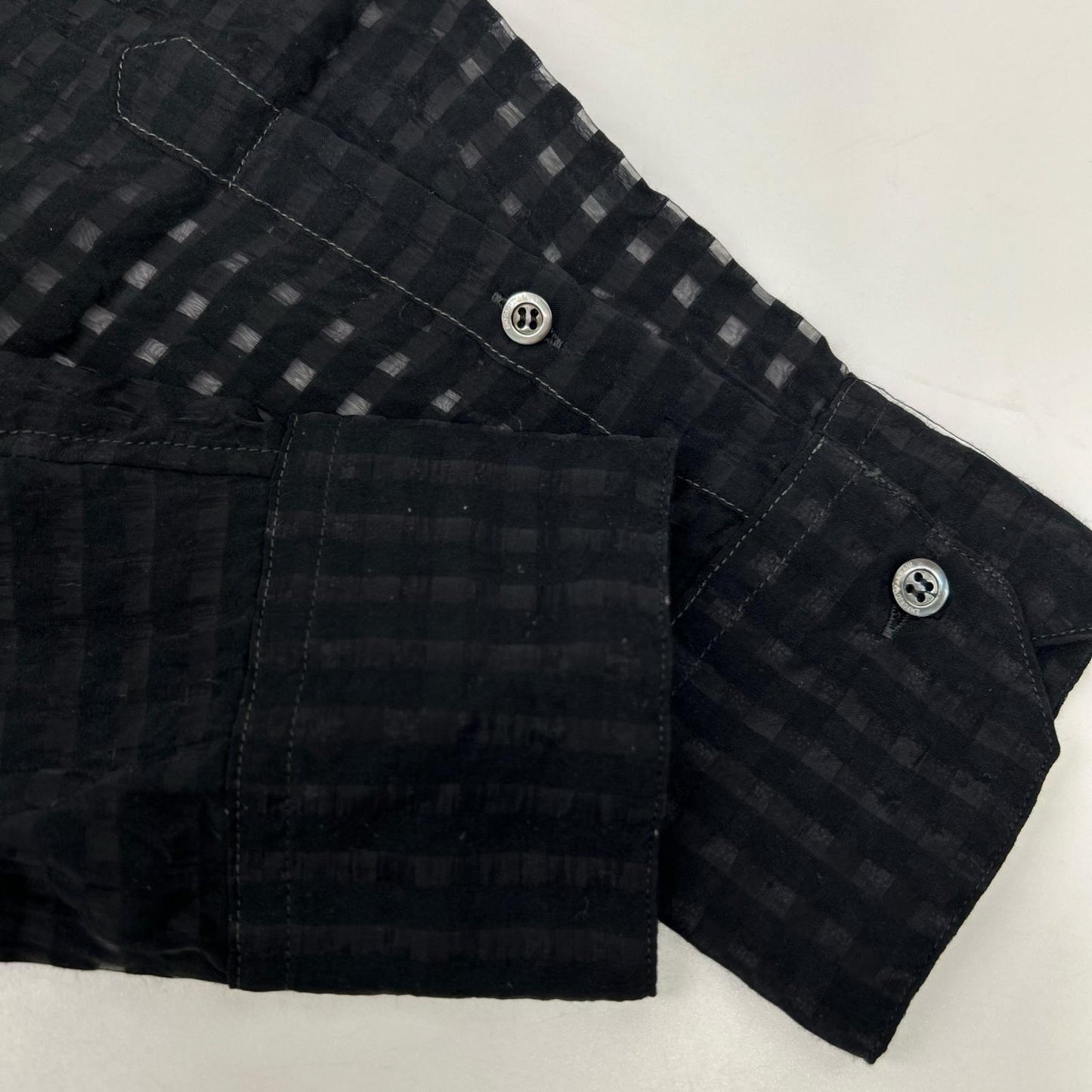EMPORIOARMANI Viscose Gingham Check Shirt Black Size XS