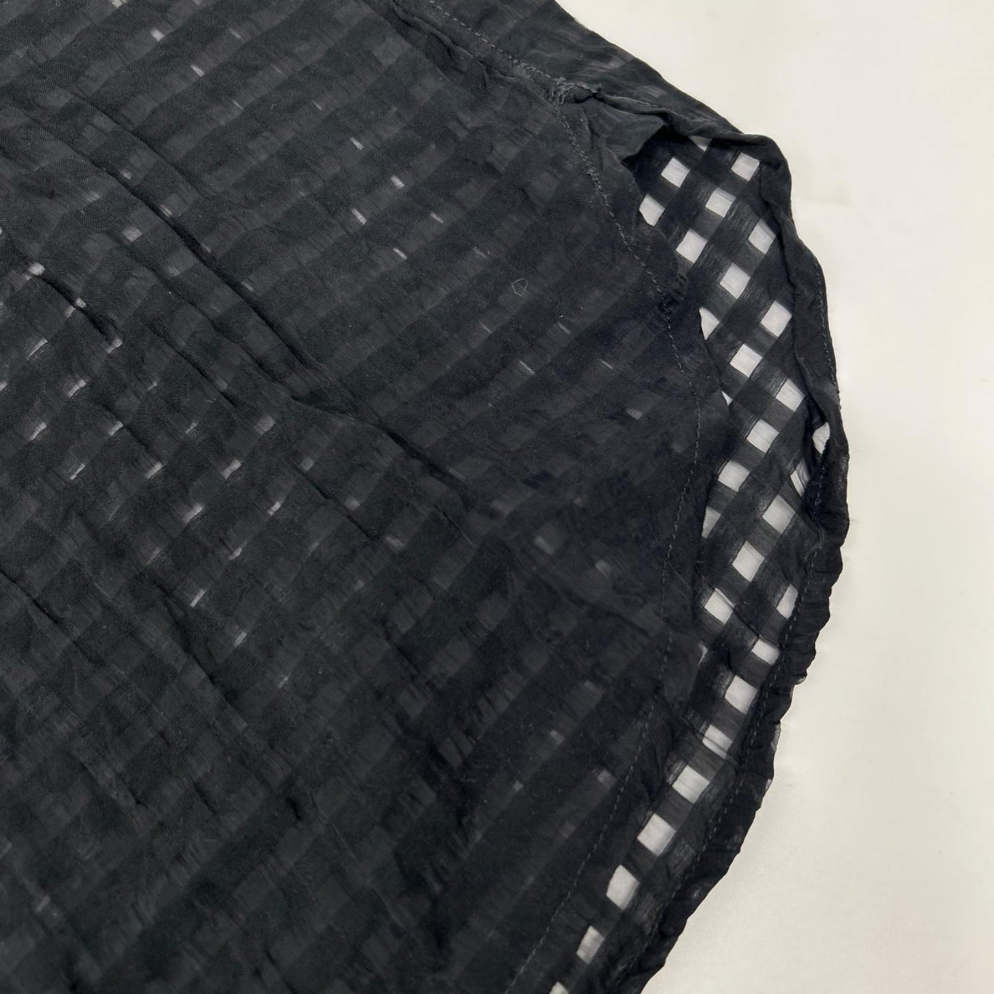 EMPORIOARMANI Viscose Gingham Check Shirt Black Size XS
