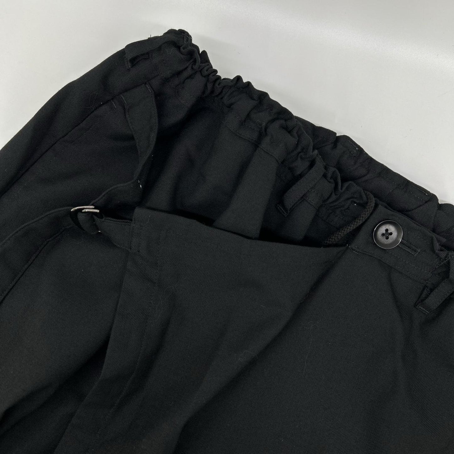 Ground Y Poly Wool Gabardine Wrap Pants Black Size 3