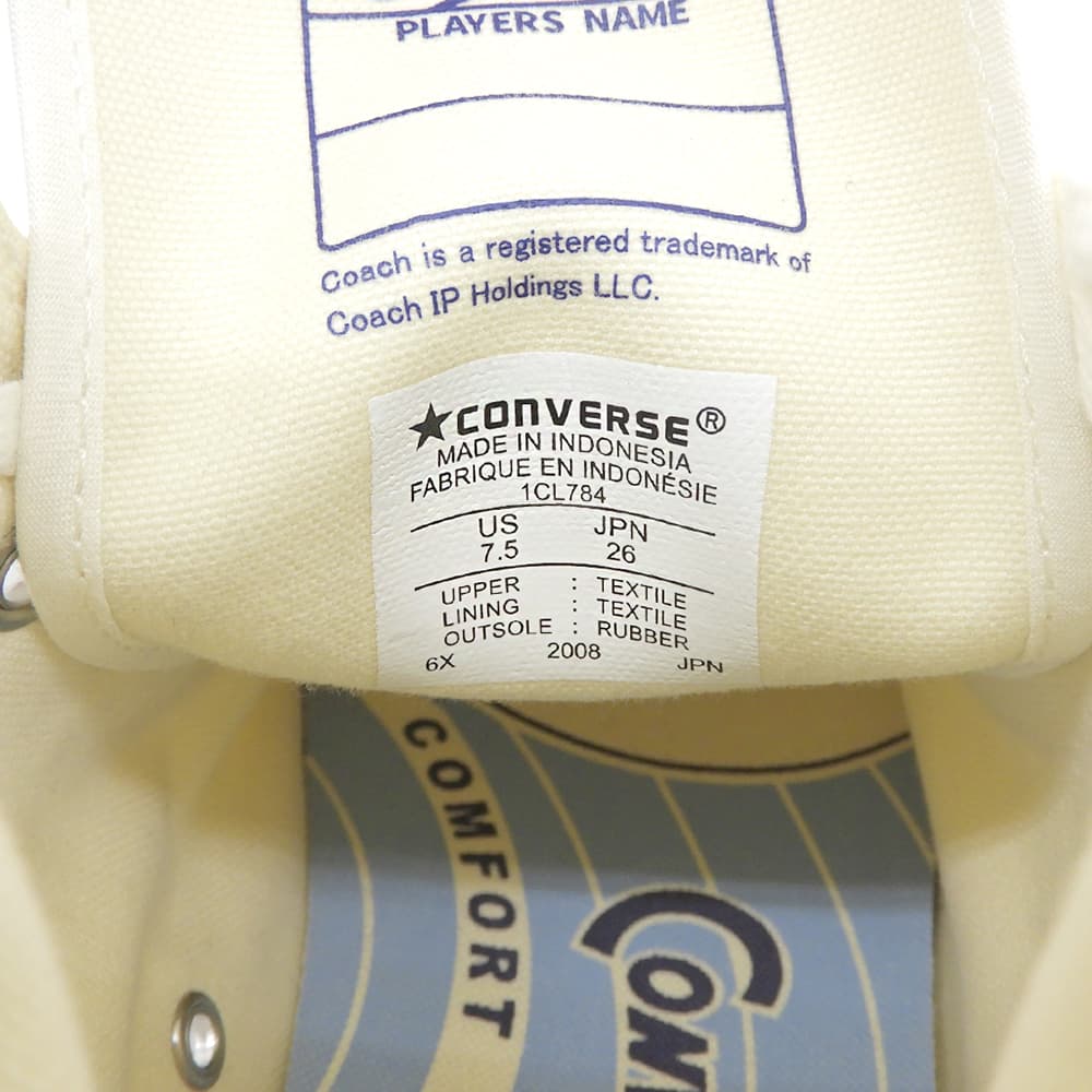 converse Addict COACH Canvas Hi Sneakers White Size 7.5(US)
