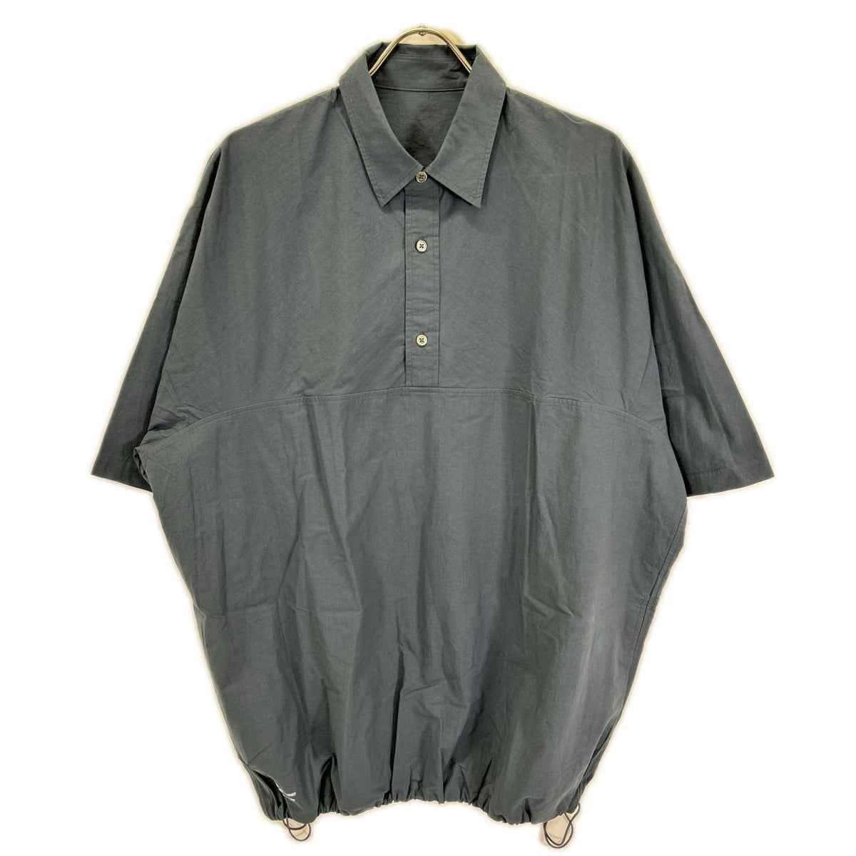 Fresh Service Gray Crisp Cotton Anorak S/S Shirt Size M