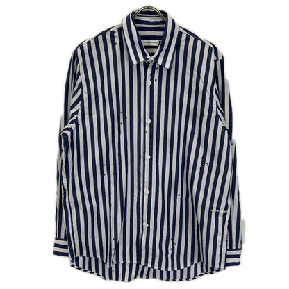 POP TRADING COMPANY Logo Stripe Shirt Blue/White Size L