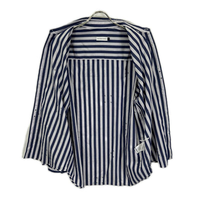 POP TRADING COMPANY Logo Stripe Shirt Blue/White Size L