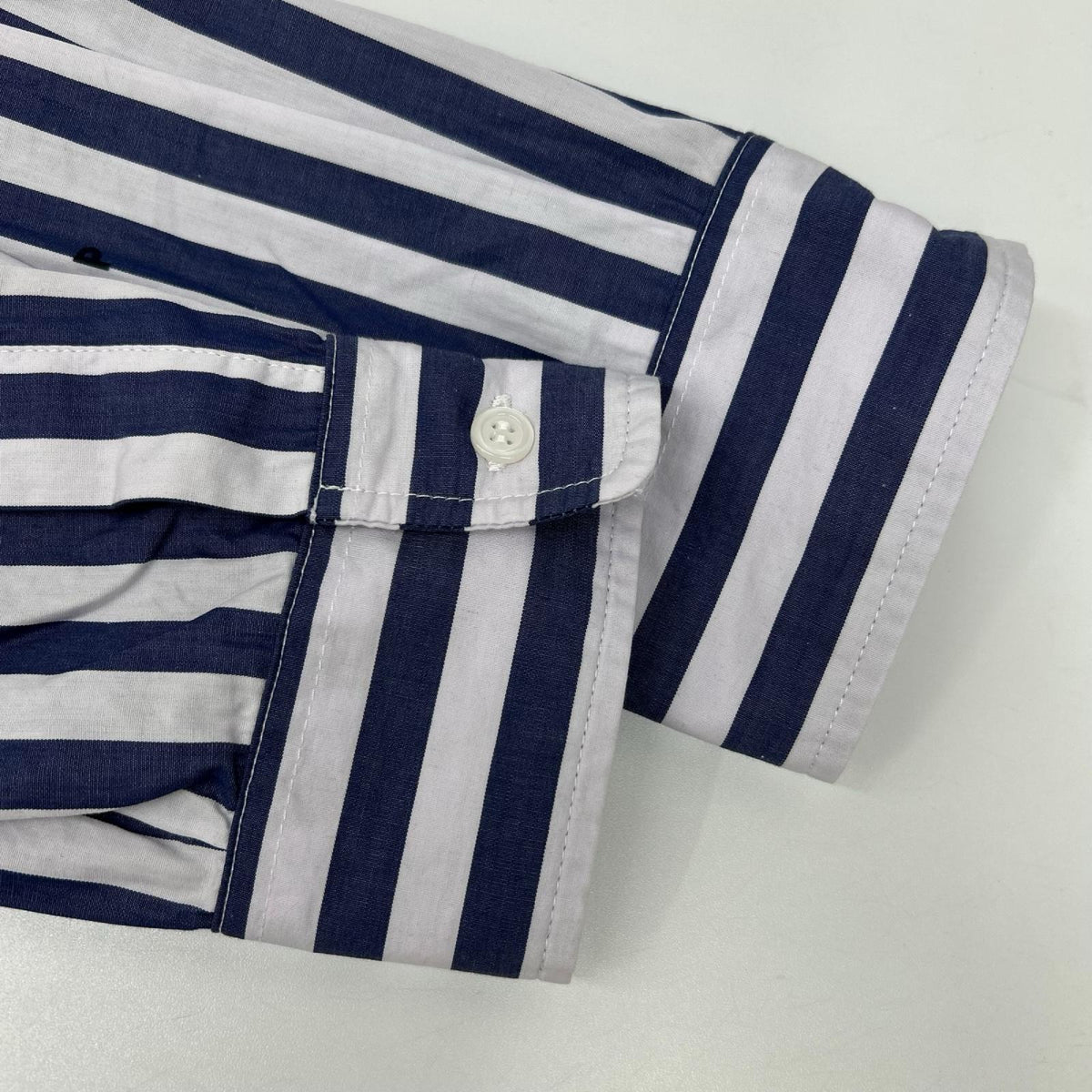 POP TRADING COMPANY Logo Stripe Shirt Blue/White Size L