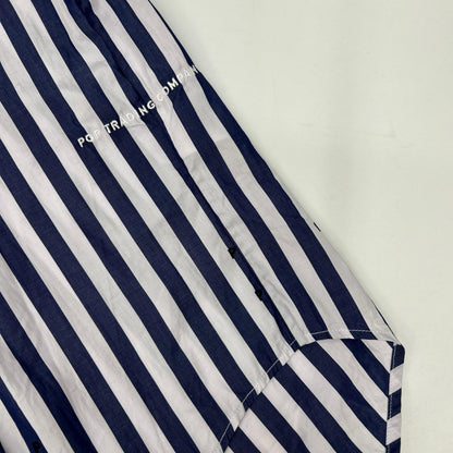 POP TRADING COMPANY Logo Stripe Shirt Blue/White Size L