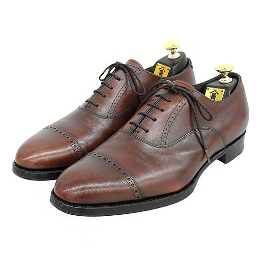 SANYOYAMACHO Genrokuro Punched Cap Toe Shoes Brown Size 7F