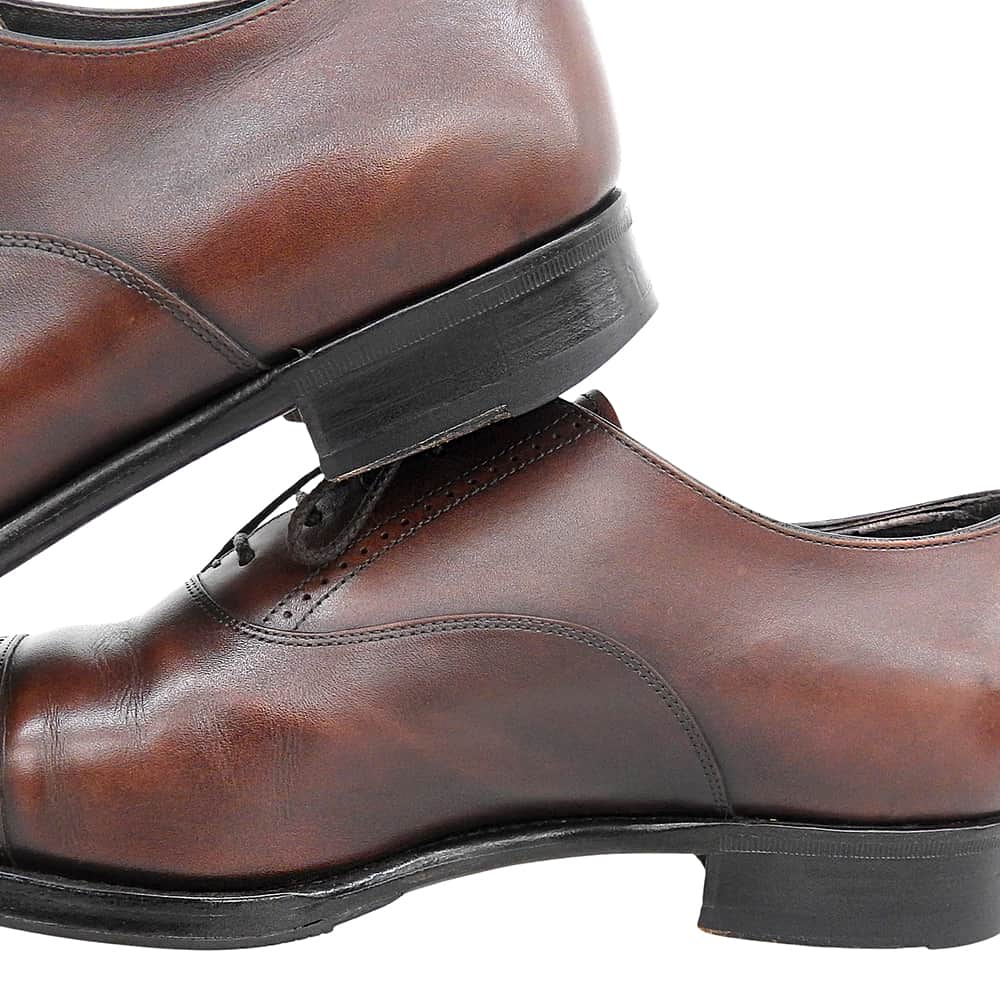 SANYOYAMACHO Genrokuro Punched Cap Toe Shoes Brown Size 7F
