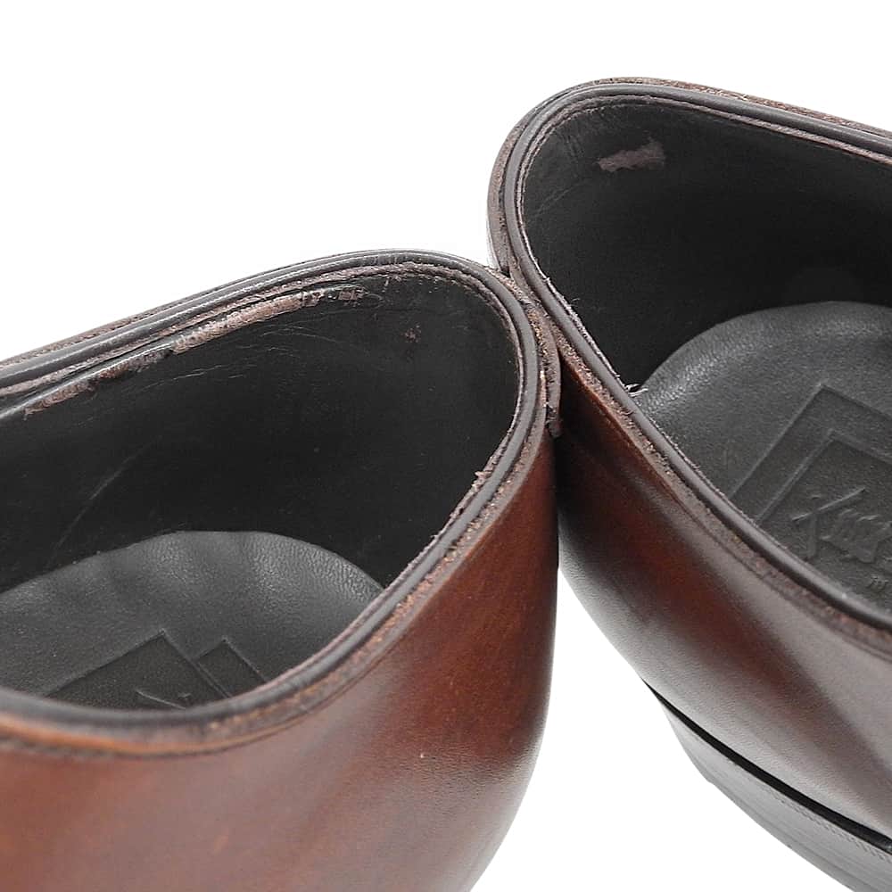 SANYOYAMACHO Genrokuro Punched Cap Toe Shoes Brown Size 7F