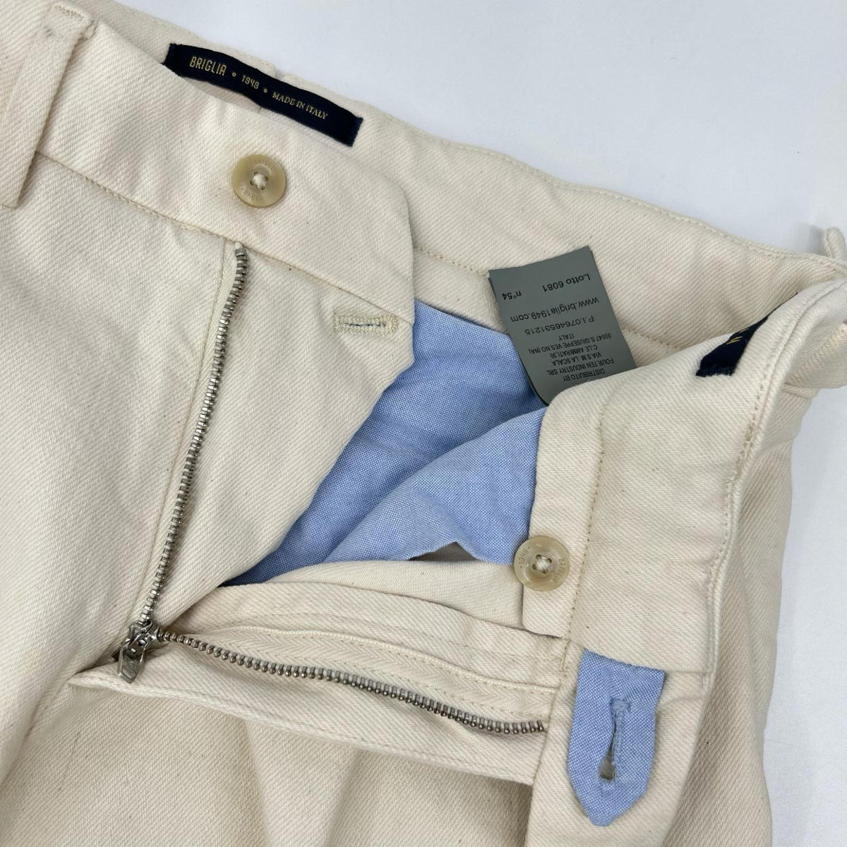 BRIGLIA QUARTIERI Cotton Denim Jeans Ivory Size 44