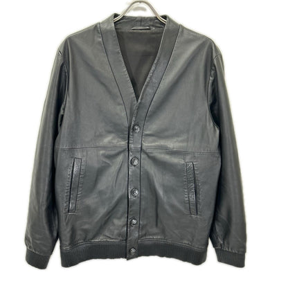 L'EDELLI Black Calfskin Blouson Jacket Size 48