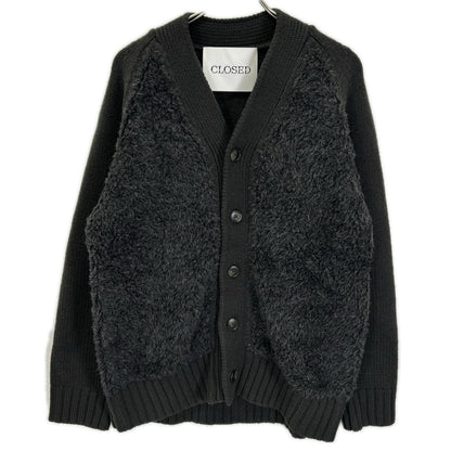 CLOSED Mixed Texture Wool Knit Cardigan Gray Size M