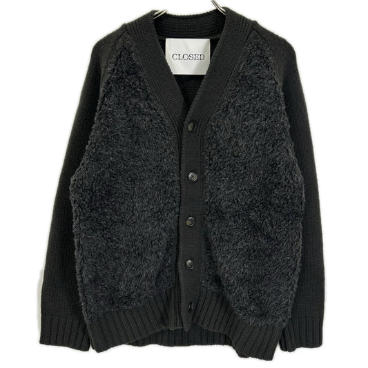 CLOSED Mixed Texture Wool Knit Cardigan Gray Size M