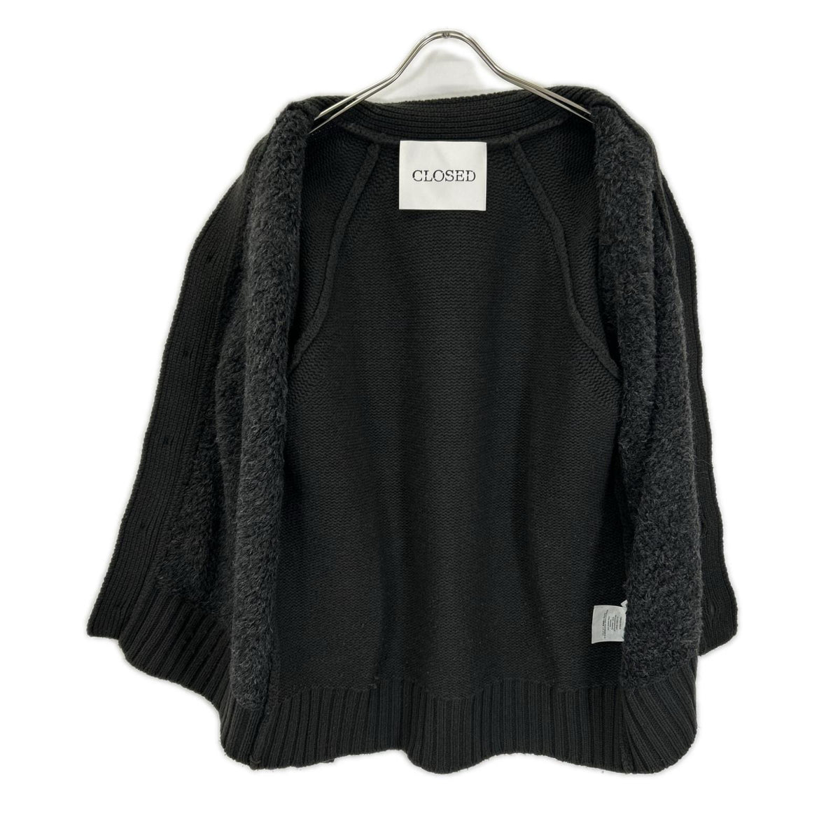 CLOSED Mixed Texture Wool Knit Cardigan Gray Size M