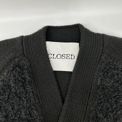 CLOSED Mixed Texture Wool Knit Cardigan Gray Size M