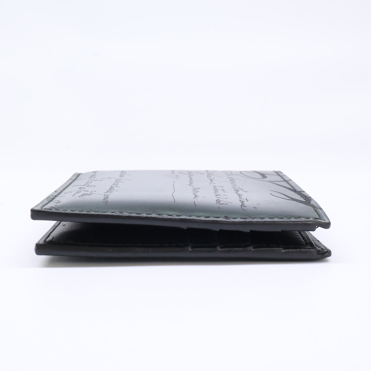 BERLUTI Macore Slim Flap Leather Compact Wallet Gray
